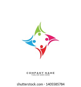 Creative people logo design template