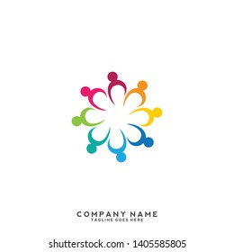 Creative people logo design template