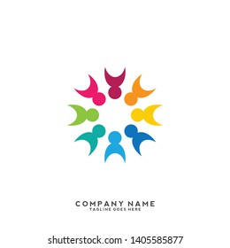 Creative people logo design template