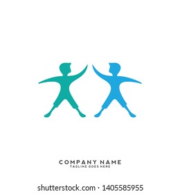 Creative people logo design template