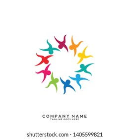 Creative people logo design template