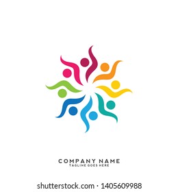 Creative people logo design template