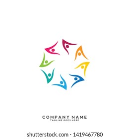 Creative people logo design template