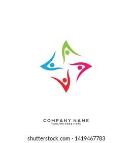 Creative people logo design template