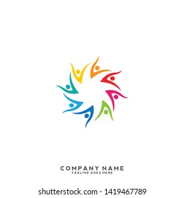 Creative people logo design template