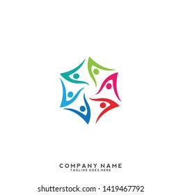 Creative people logo design template