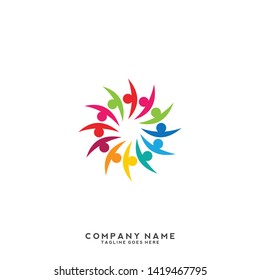 Creative people logo design template