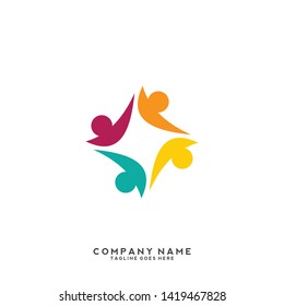 Creative people logo design template