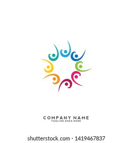 Creative people logo design template