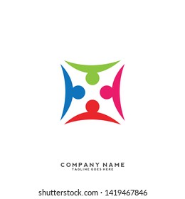 Creative people logo design template