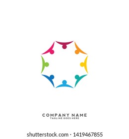 Creative people logo design template