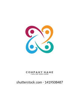 Creative people logo design template