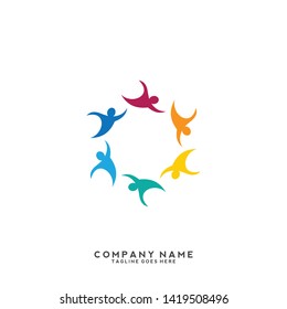 Creative people logo design template