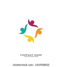 Creative people logo design template