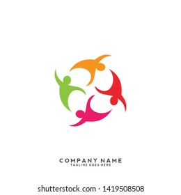 Creative people logo design template