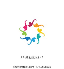 Creative people logo design template