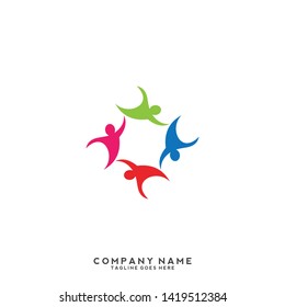 Creative people logo design template