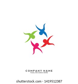 Creative people logo design template