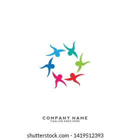 Creative people logo design template