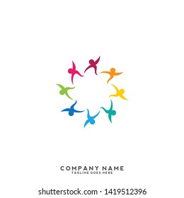 Creative people logo design template