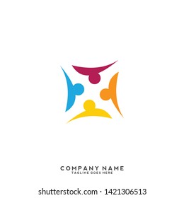 Creative people logo design template