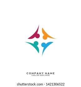 Creative people logo design template