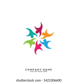 Creative people logo design template
