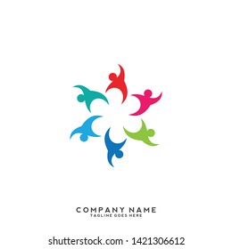 Creative people logo design template