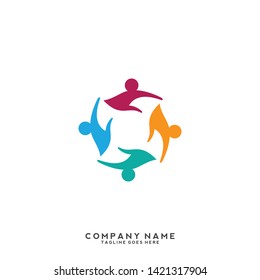 Creative people logo design template