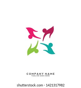 Creative people logo design template