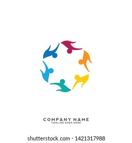 Creative people logo design template