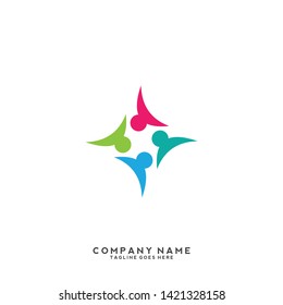 Creative people logo design template