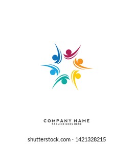 Creative people logo design template