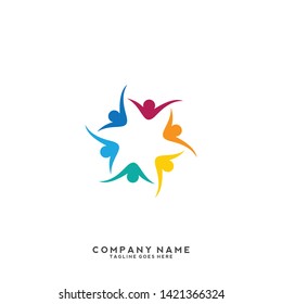 Creative people logo design template