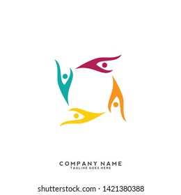 Creative people logo design template