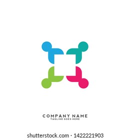 Creative people logo design template