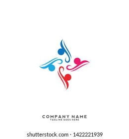 Creative people logo design template