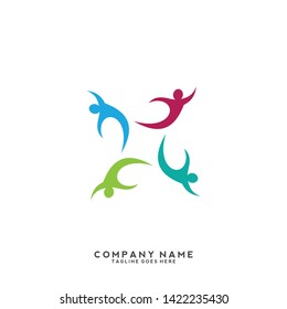 Creative people logo design template