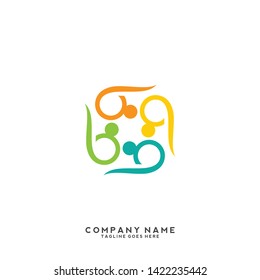 Creative people logo design template
