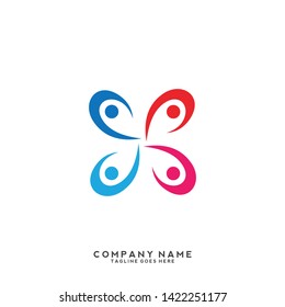 Creative people logo design template