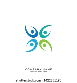 Creative people logo design template