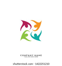 Creative people logo design template