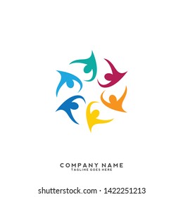 Creative people logo design template