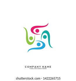 Creative people logo design template