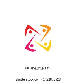 Creative people logo design template
