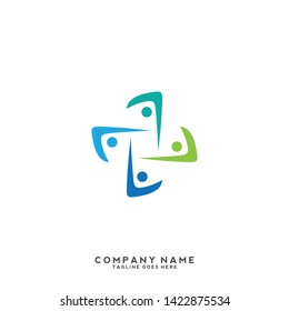 Creative people logo design template