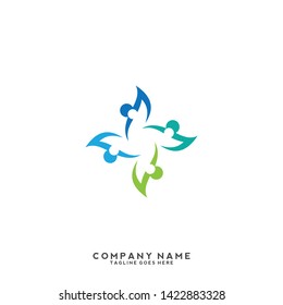 Creative people logo design template