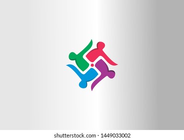 Creative people logo design template with background