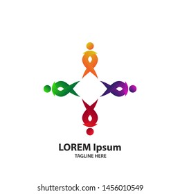 Creative people logo design template. Vector eps10 