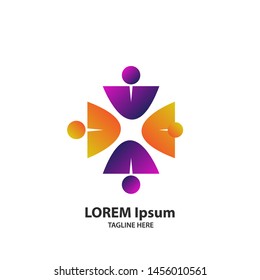 Creative people logo design template. Vector eps10 